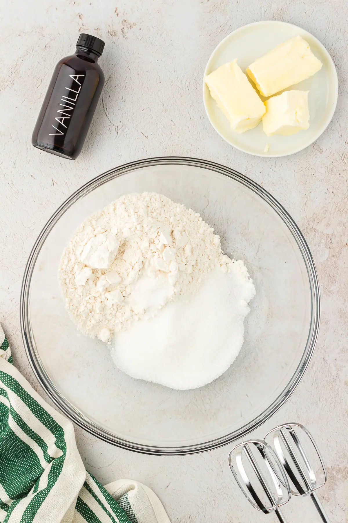 flour, sugar, and salt in a large bowl