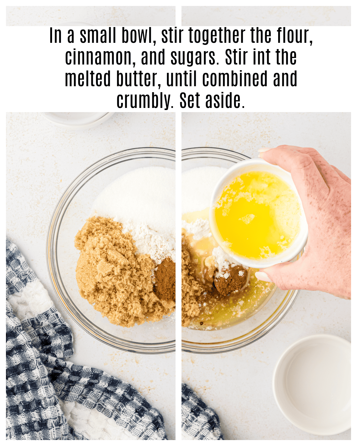 melted butter added to streusel topping