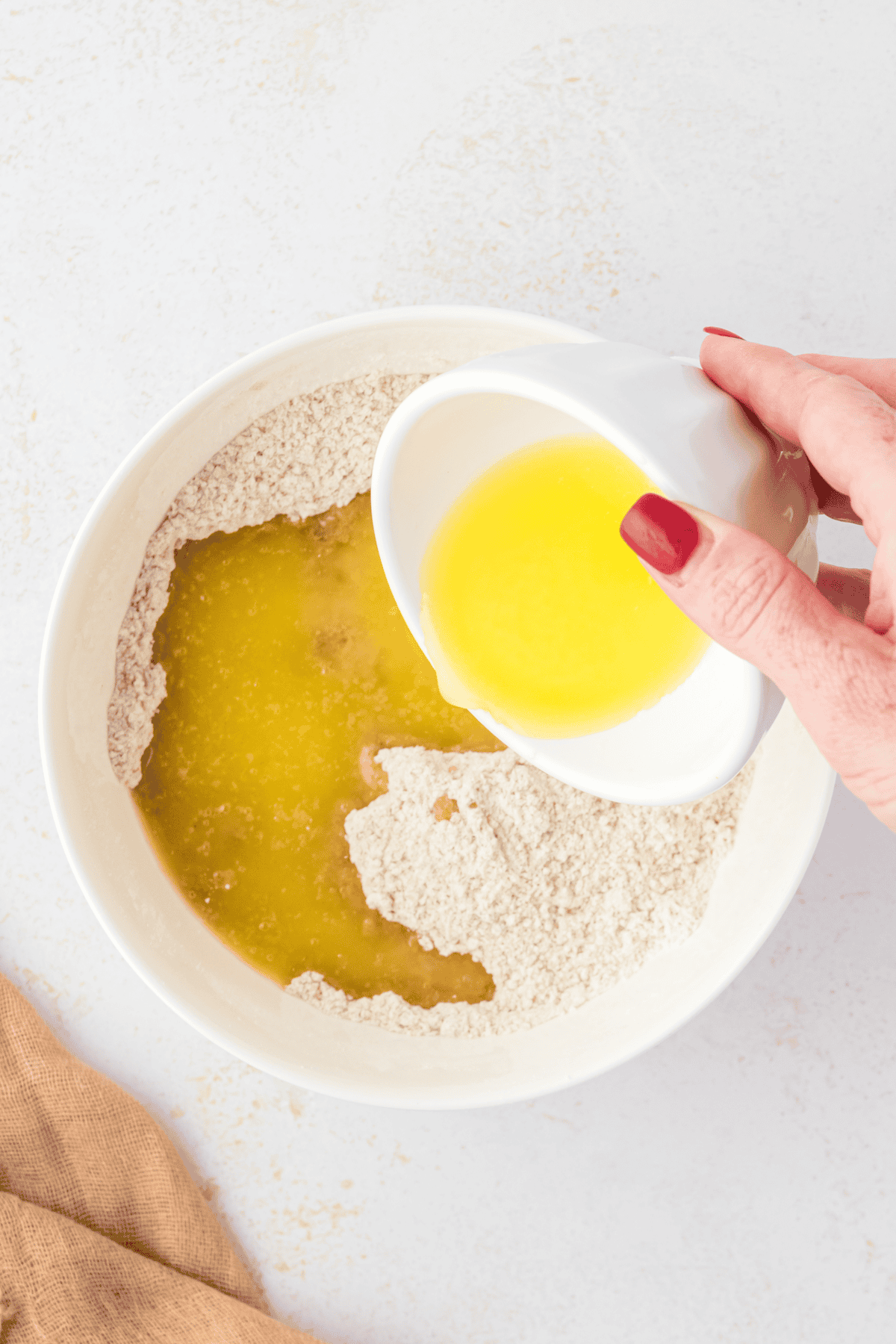 melted butter added to crumb topping