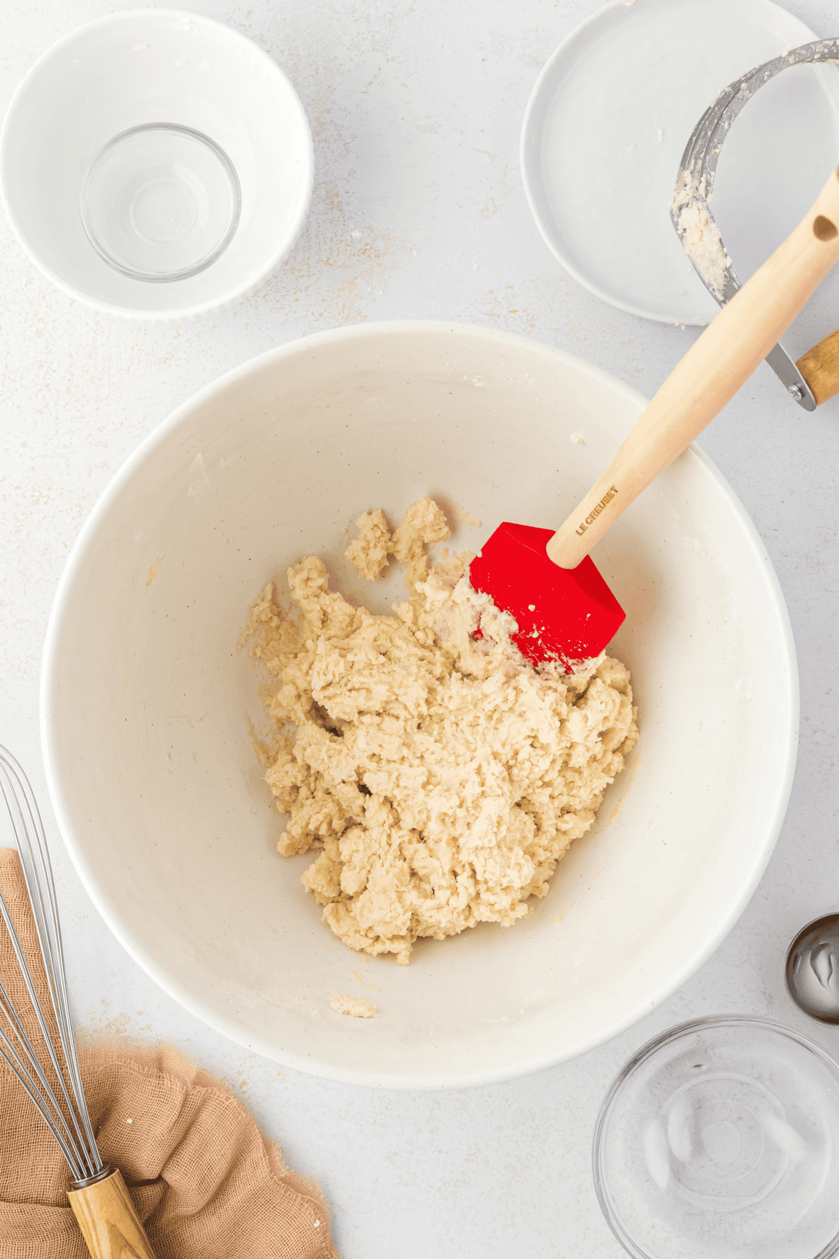 pie dough stirred together in a bowl