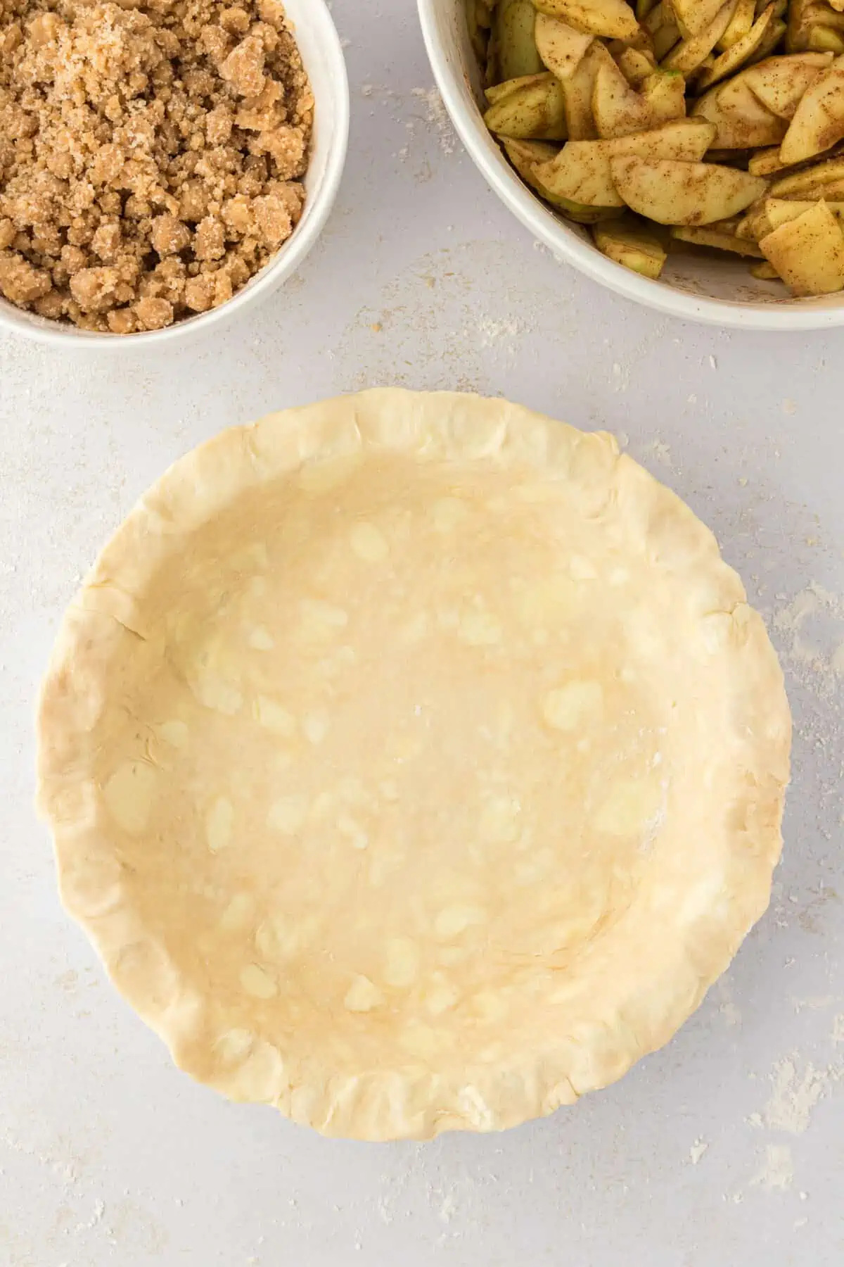 shortening pie crust in pie plate