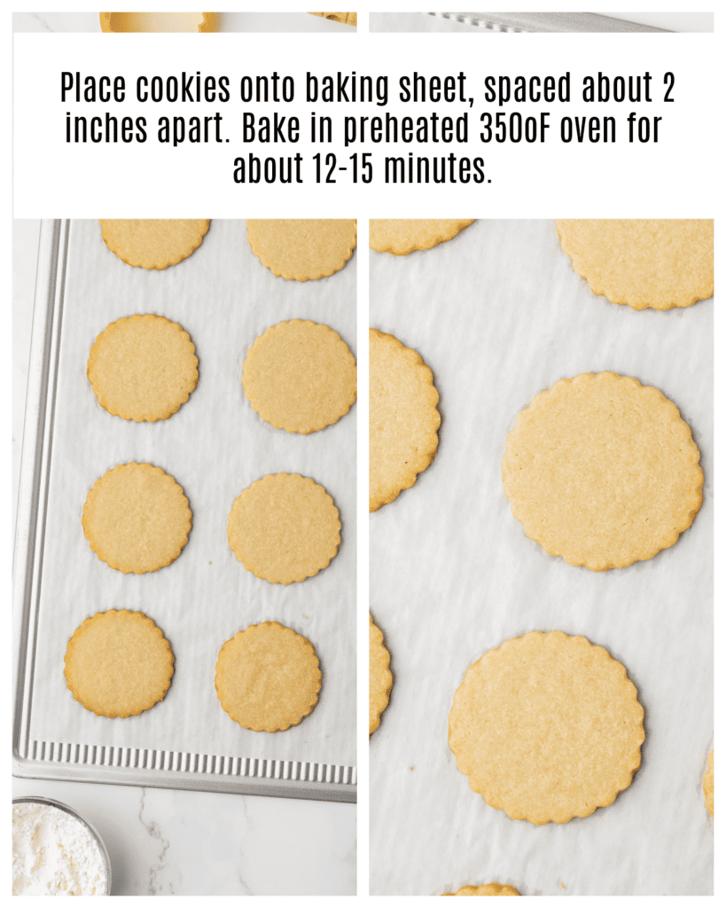 baked cut out shortbread cookies on a cookie sheet