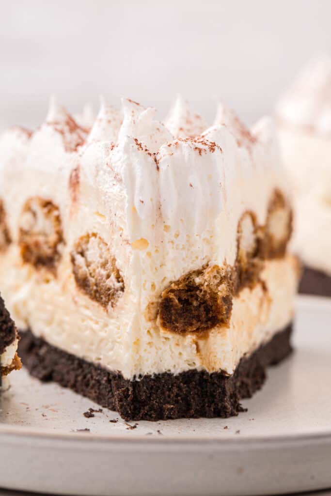 slice of Tiramisu cheesecake