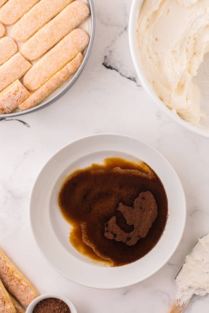 espresso powder and water in a bowl