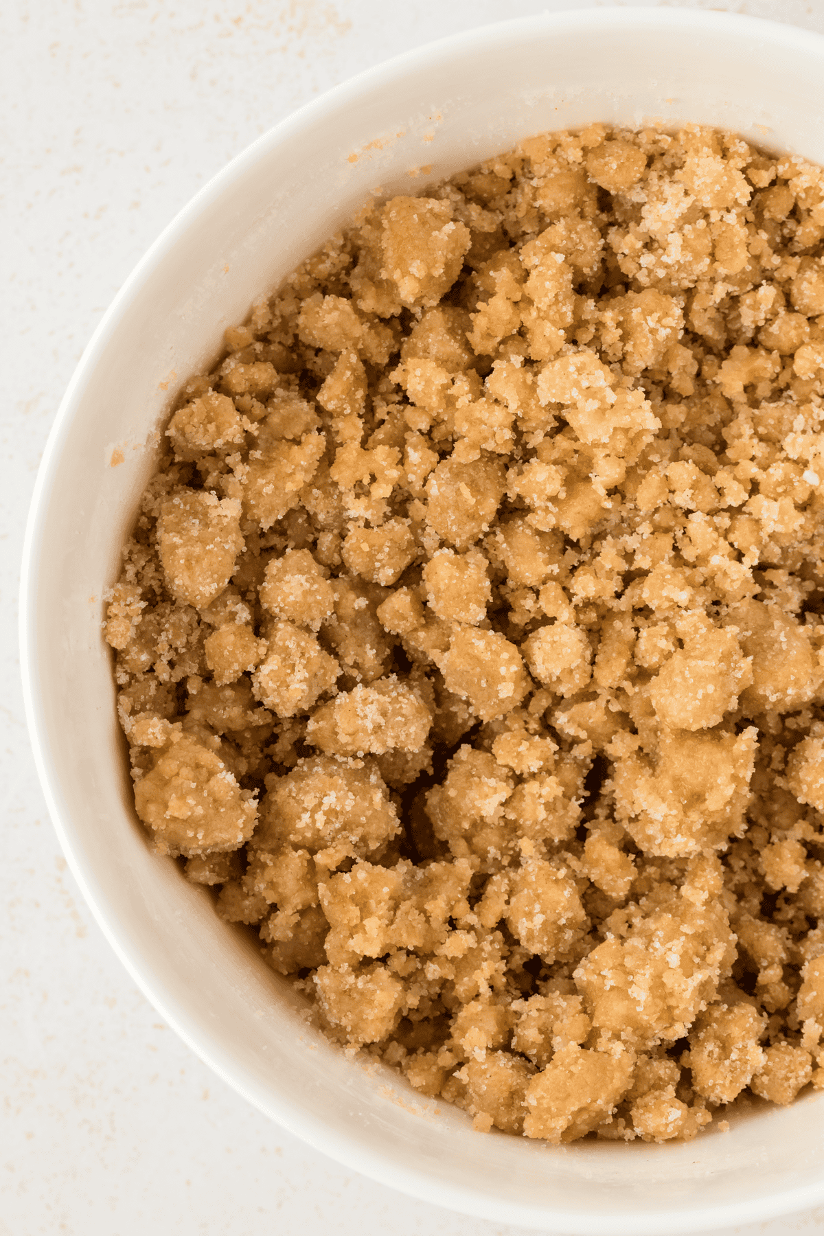 dutch apple pie topping a bowl