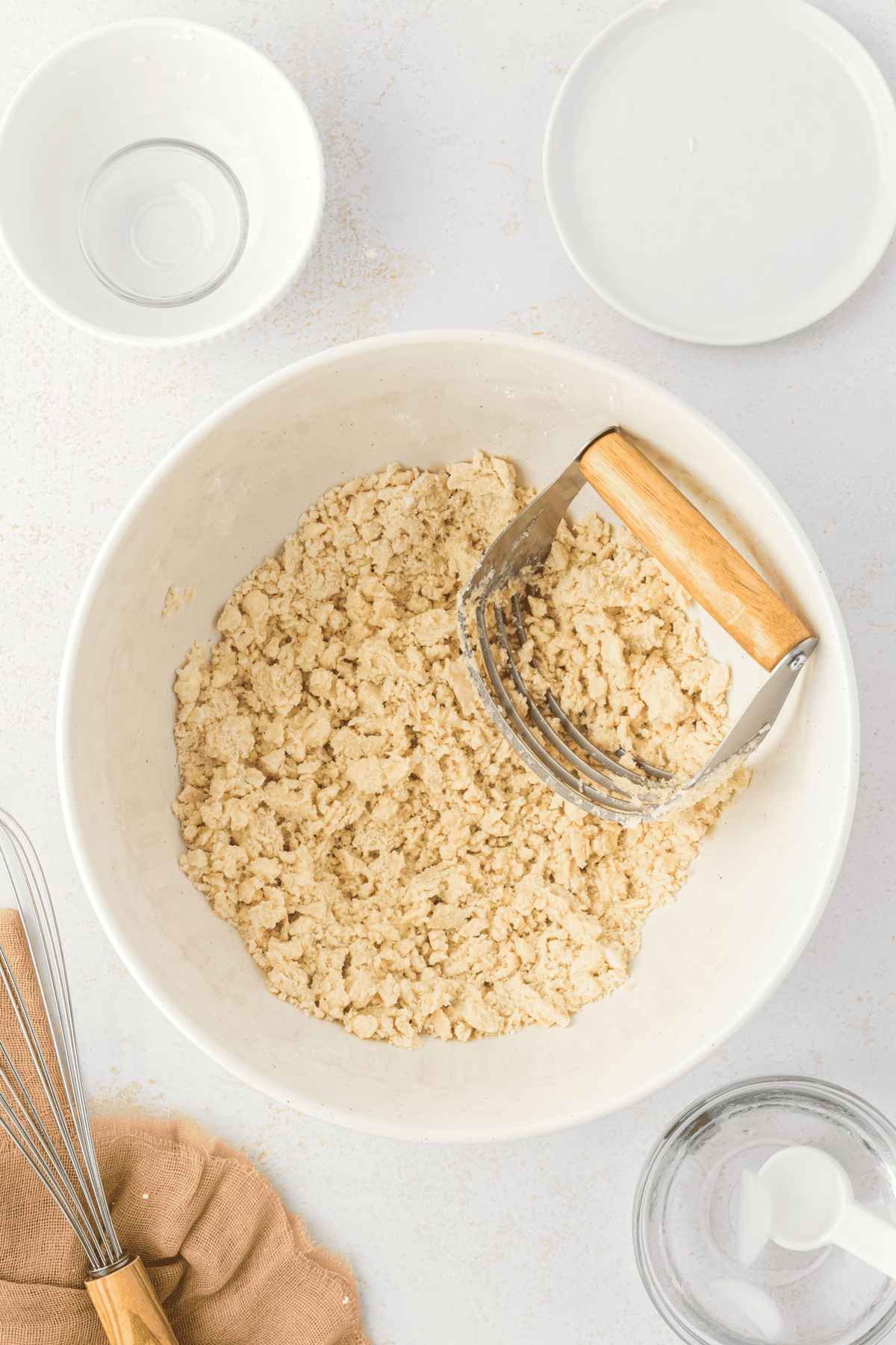 butter cut into pie crust mixture