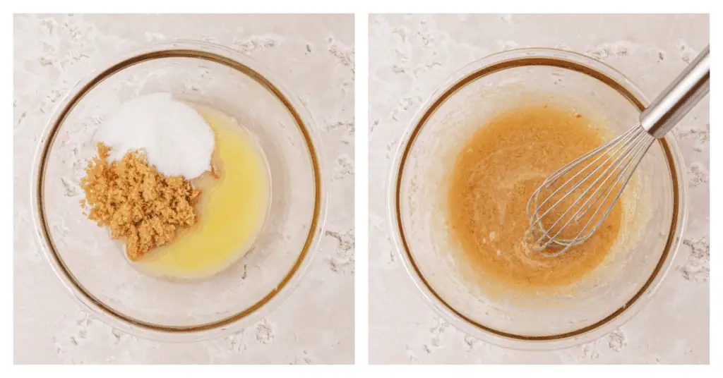 sugars and butter stirred together in a bowl