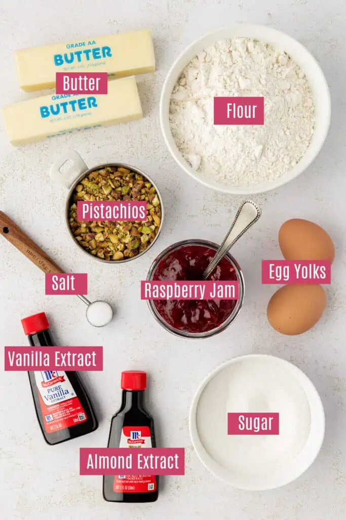pistachio thumbprint cookie ingredients