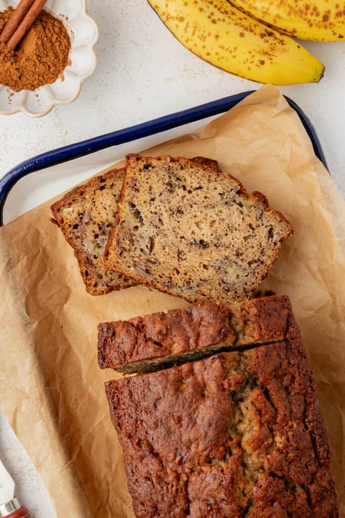 sliced buttermilk banana bread