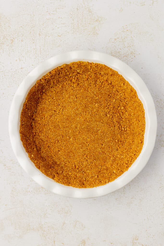 graham cracker crust in a pie plate