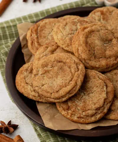 chai snickerdoodles on a plate