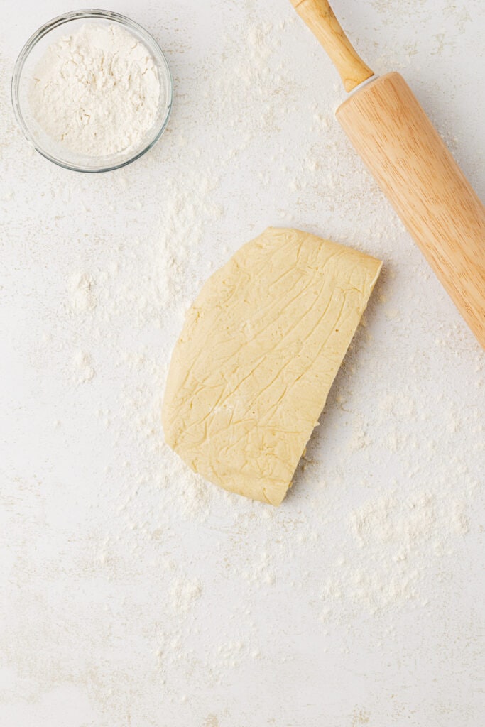 half of the sugar cookie dough