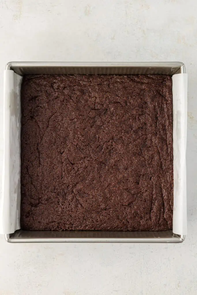 baked brownies in a pan