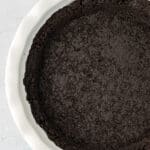 oreo cookie crust in a pie plate