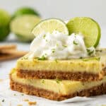 two key lime bars stacked on top of each other