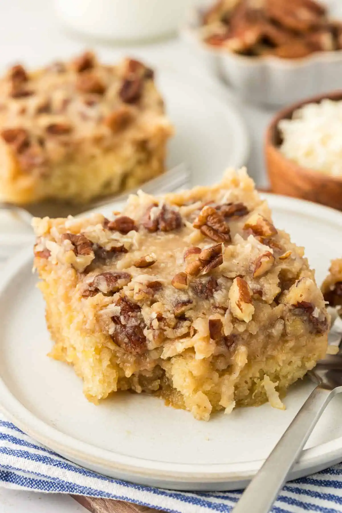 slice of tornado cake on a plate