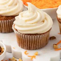 carrot cake cupcake with cream cheese frosting