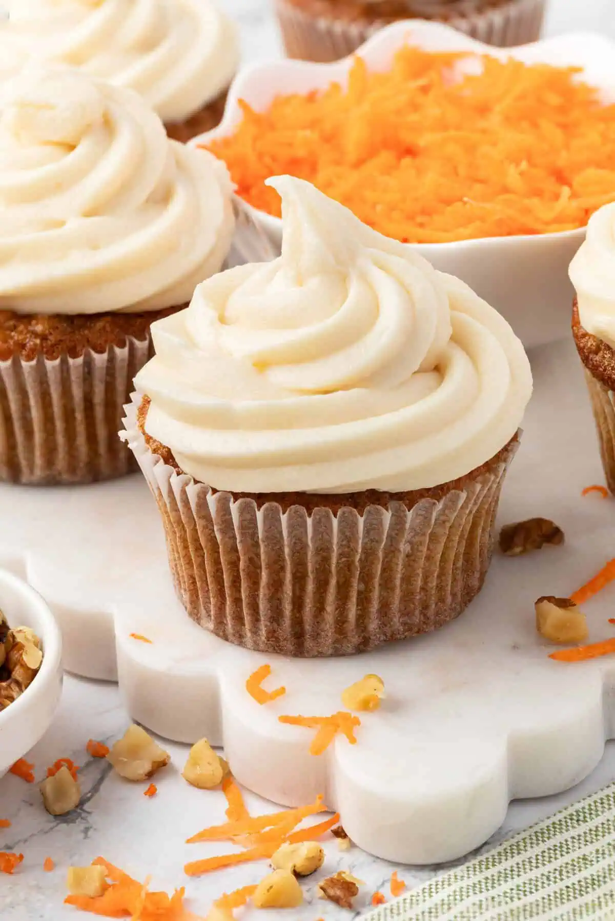 carrot cake cupcake with cream cheese frosting
