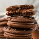 a stack of homemade fudge rounds