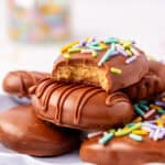 stack of homemade Easter peanut butter eggs