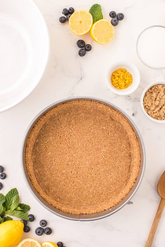 graham cracker crust in springform pan