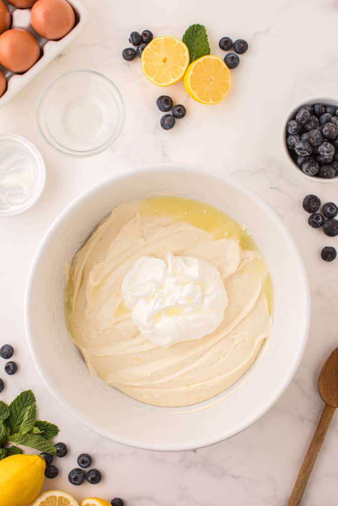sour cream added to cheesecake batter