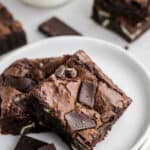 two andes mint brownies on a plate