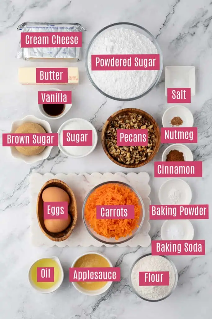 carrot cake cupcakes ingredients