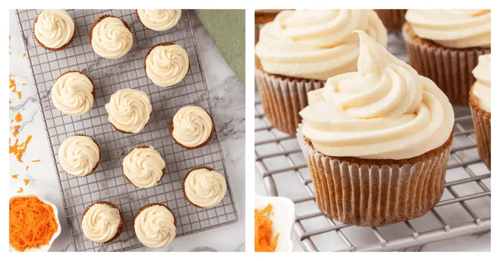 frosted cupcakes on a wir e rack