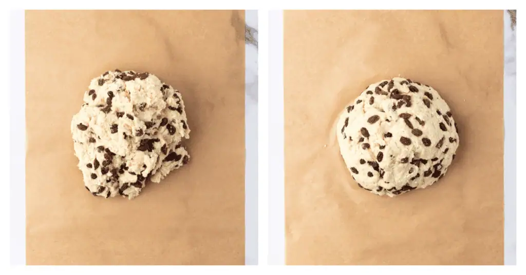 irish soda bread shaped on a piece of parchment paper