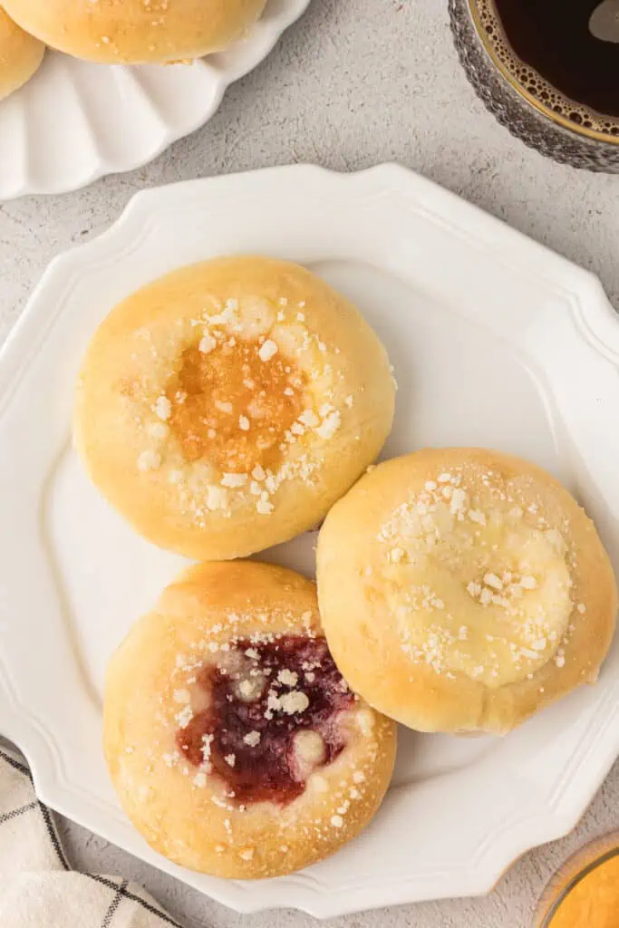 three kolaches on a plate