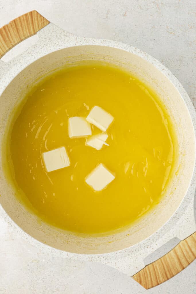 butter added to lemon curd filling