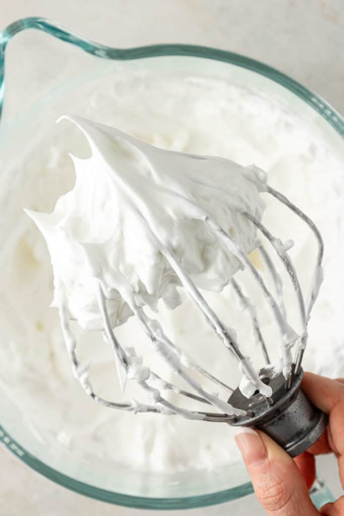 meringue whipped in bowl