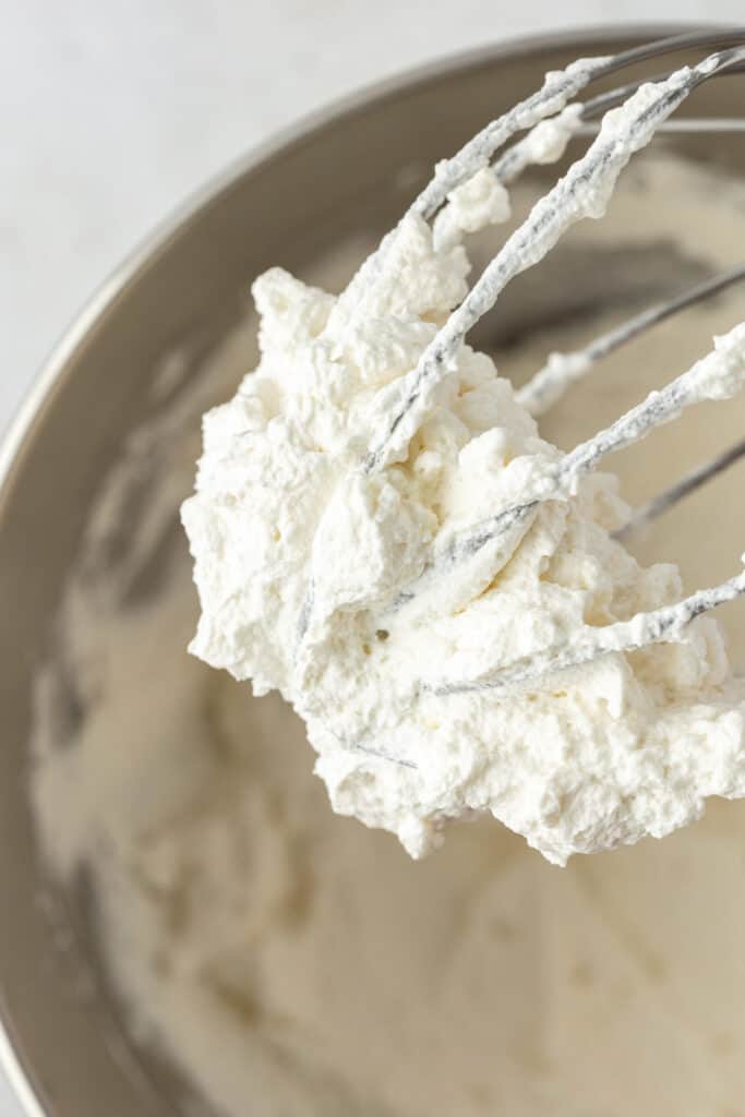 whipped cream on a beater