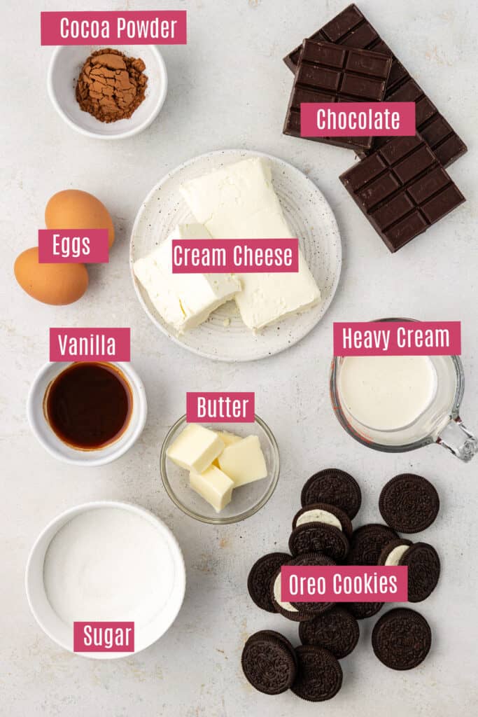 mini chocolate cheesecake ingredients