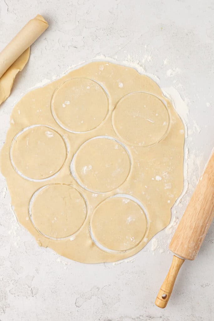 circles cut out of pie crust