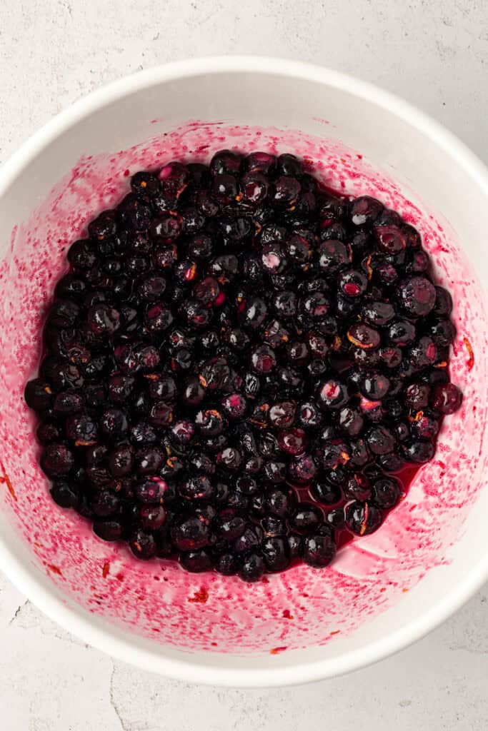blueberry pie filling in a bowl
