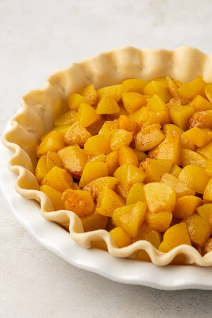 unbaked peach pie with no topping