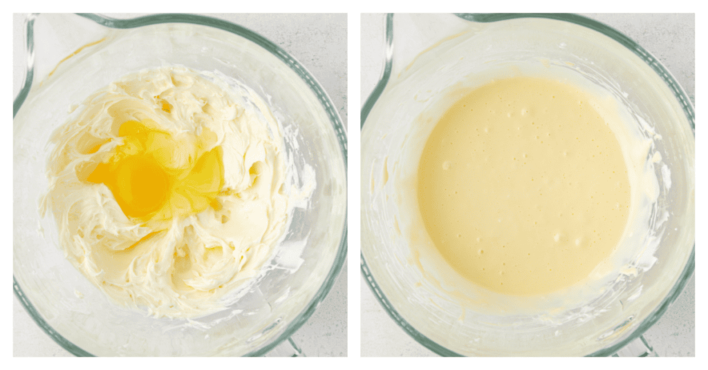 eggs added to cheesecake batter