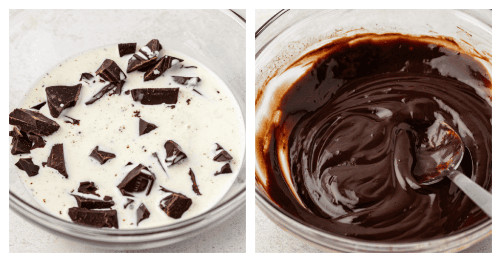 chocolate and cream stirred together into a ganache