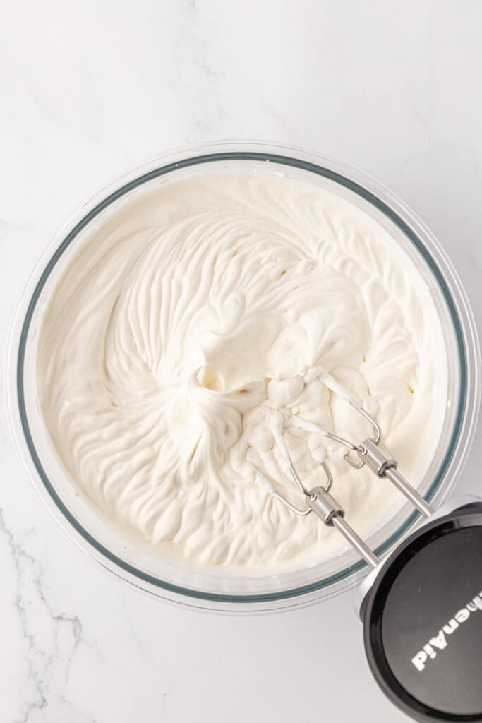 whipped cream in a bowl