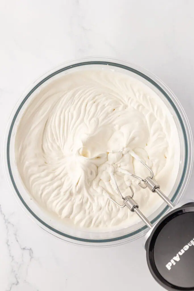 whipped cream in a bowl