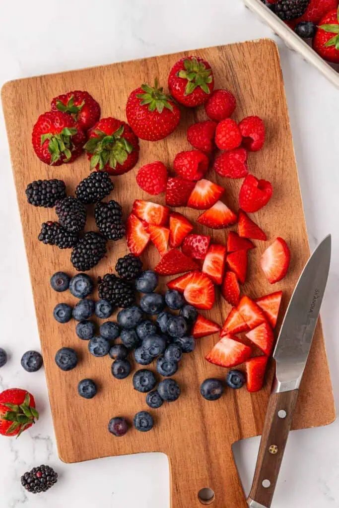 berries on a cutting board