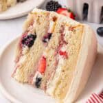 slice of chantilly cake on a plate