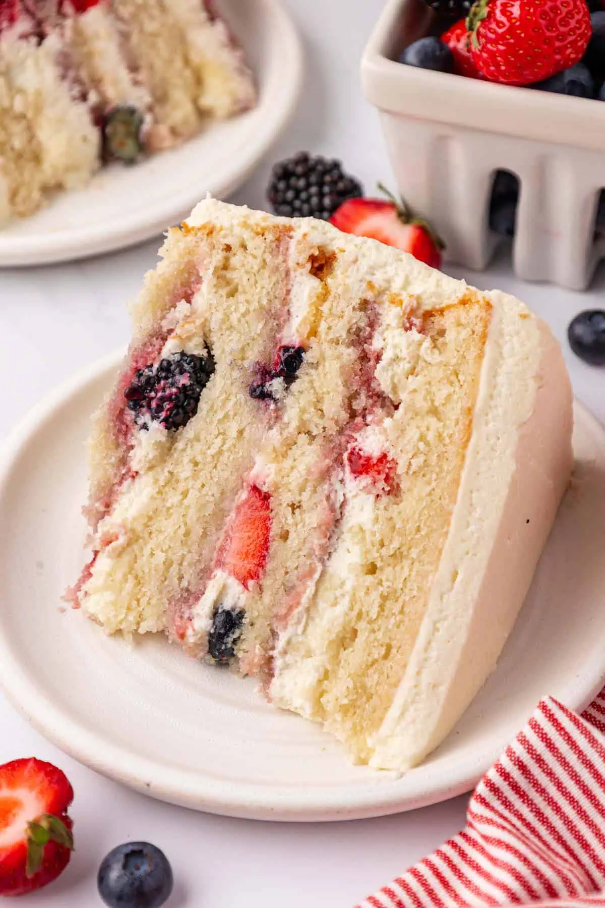 slice of chantilly cake on a plate