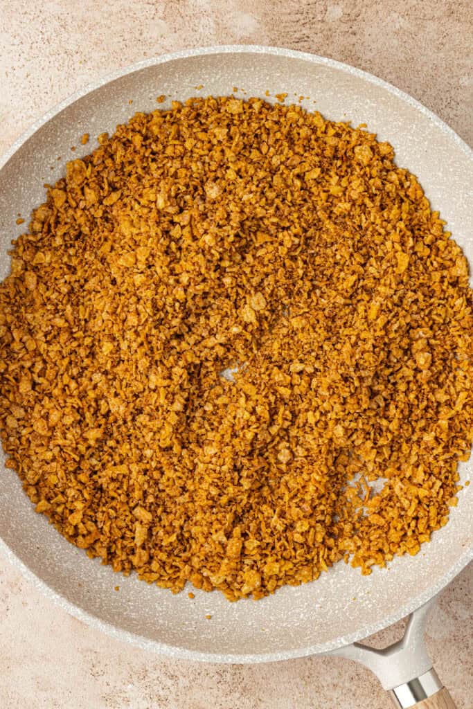 toasted frosted flake butter mixture in a saucepan