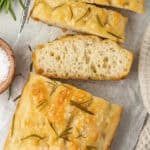 small batch focaccia loaf sliced
