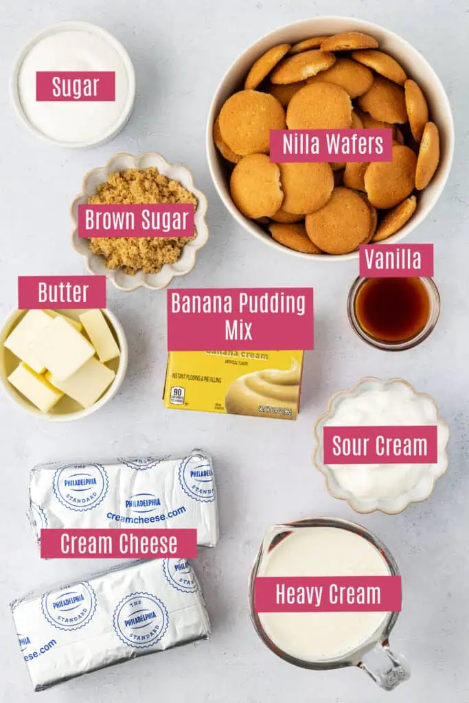 banana pudding cheesecake bars ingredients