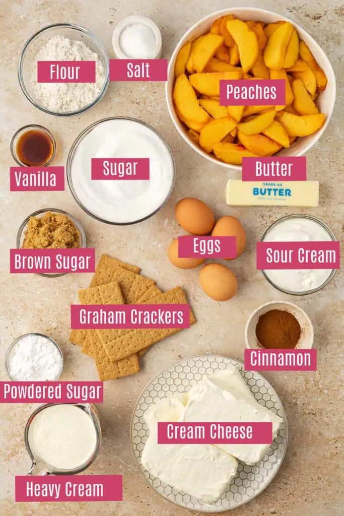 peach crumble cheesecake ingredients