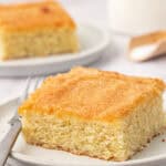 slice of butter cake on a plate